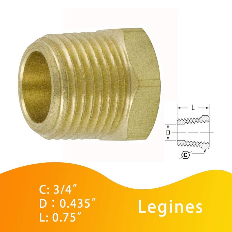 Legines Brass Pipe Fitting Hex Bushing, 3/8" NPT Male to 1/4" NPT Female 1200psi (2pcs) - Image 4